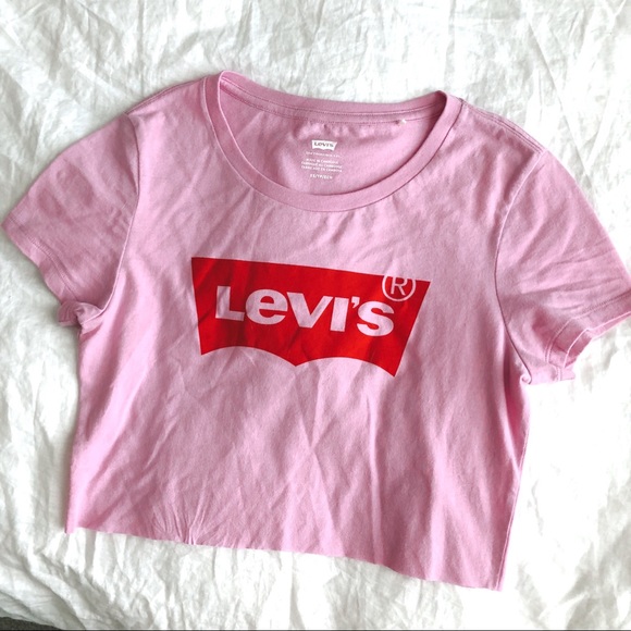 Levi's Tops - Levi’s Pink Logo Cropped Tee